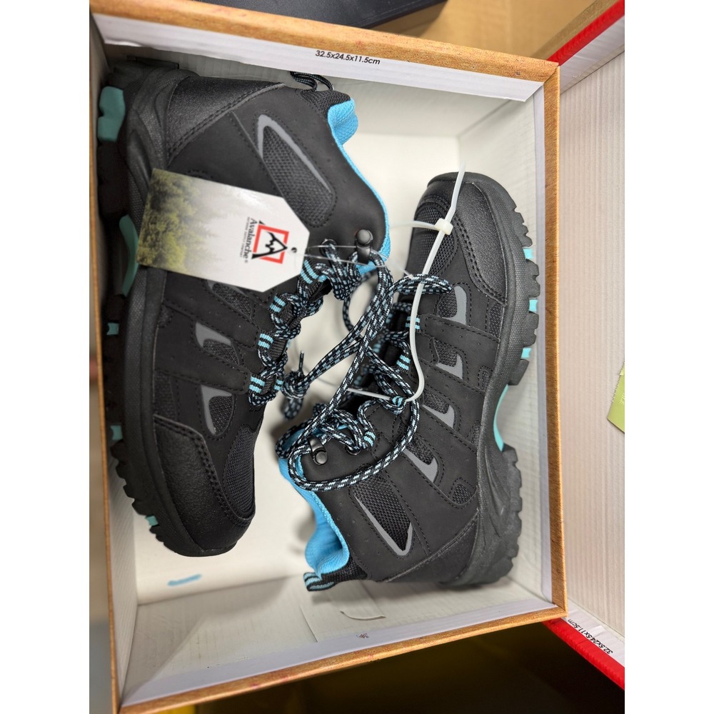Avalanche Outdoor Supply Co Gear Hiking Boots Black Blue‎ Womens 6.5 NIB 532910 - Picture 2 of 6